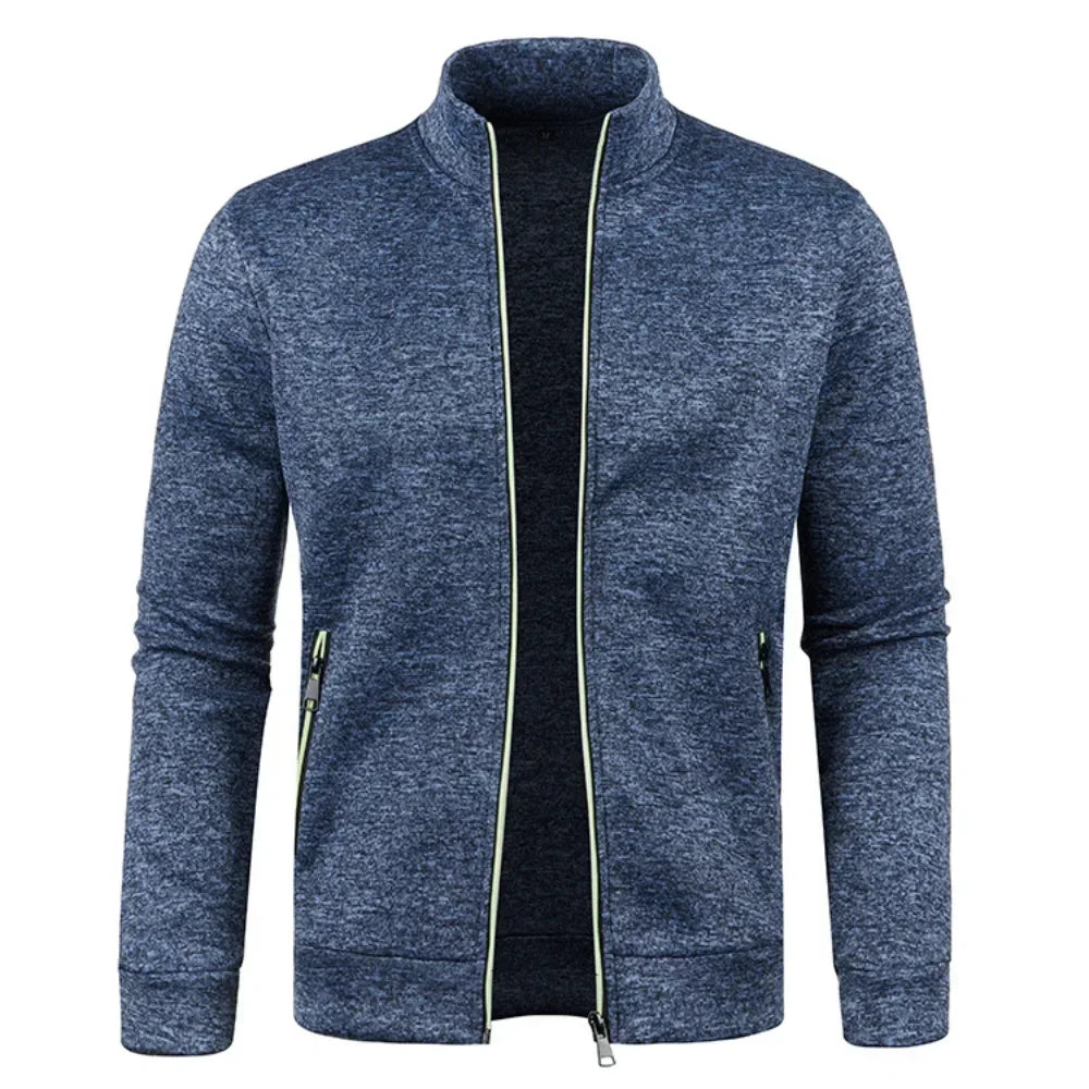 Herrhoodie med Dragkedja – Sportig Cardiganjacka för Höst & Vardag, S–3XL