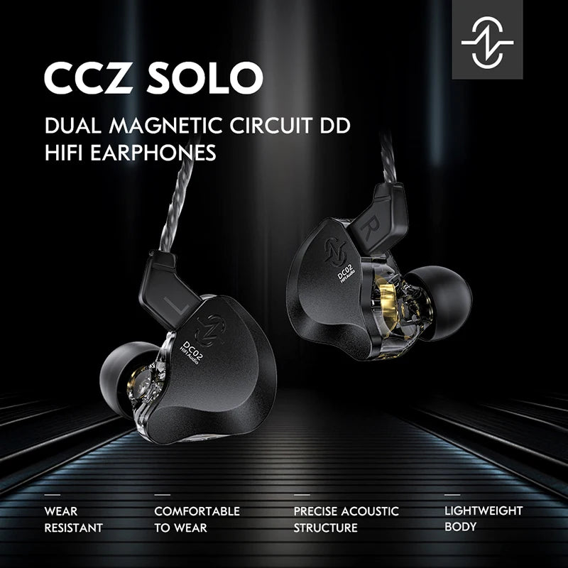CCZ SOLO DC02 kabelanslutna in-ear-hörlurar med löstagbar kabel
