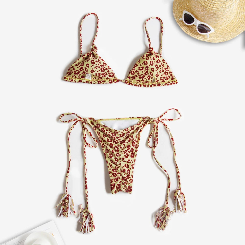 Cikini-Three-Point Bra for Women, Swimsuit Tie Rope, Swimming Pool Wear, Sexy Bikini, Hot Selling, New Fashion, 2022