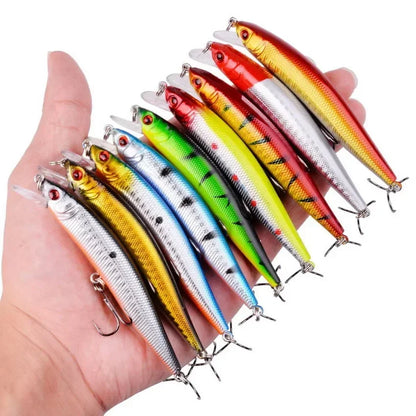 3/5/8PCS Fishing Lures Kit Minnow Popper Baits with Hooks Saltwater Freshwater Trout Bass Salmon Swimbait Fishing Accessories