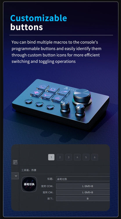 AJAZZ AKP03 Desktop Control Panel, Programmable Keypad for Stock Trading Live Streaming Audio Mixing, Shortcut Controller