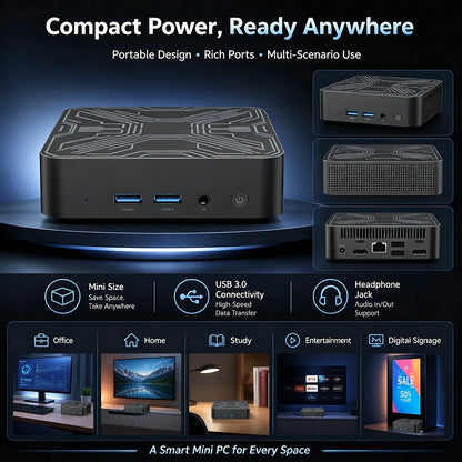 New Mini PC Core i9 10980HK 16GB 1TB 2TB SSD 4K HD Gaming Desktop Portable Gamer Computer