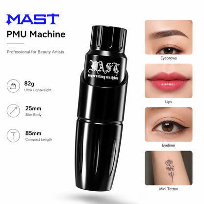 Mast Tour Tattoo Machine Full Kit Permanent Makeup Pen Lightweight Design for Eyebrow & Lip Art Makeup with MAST Pro Cartridge