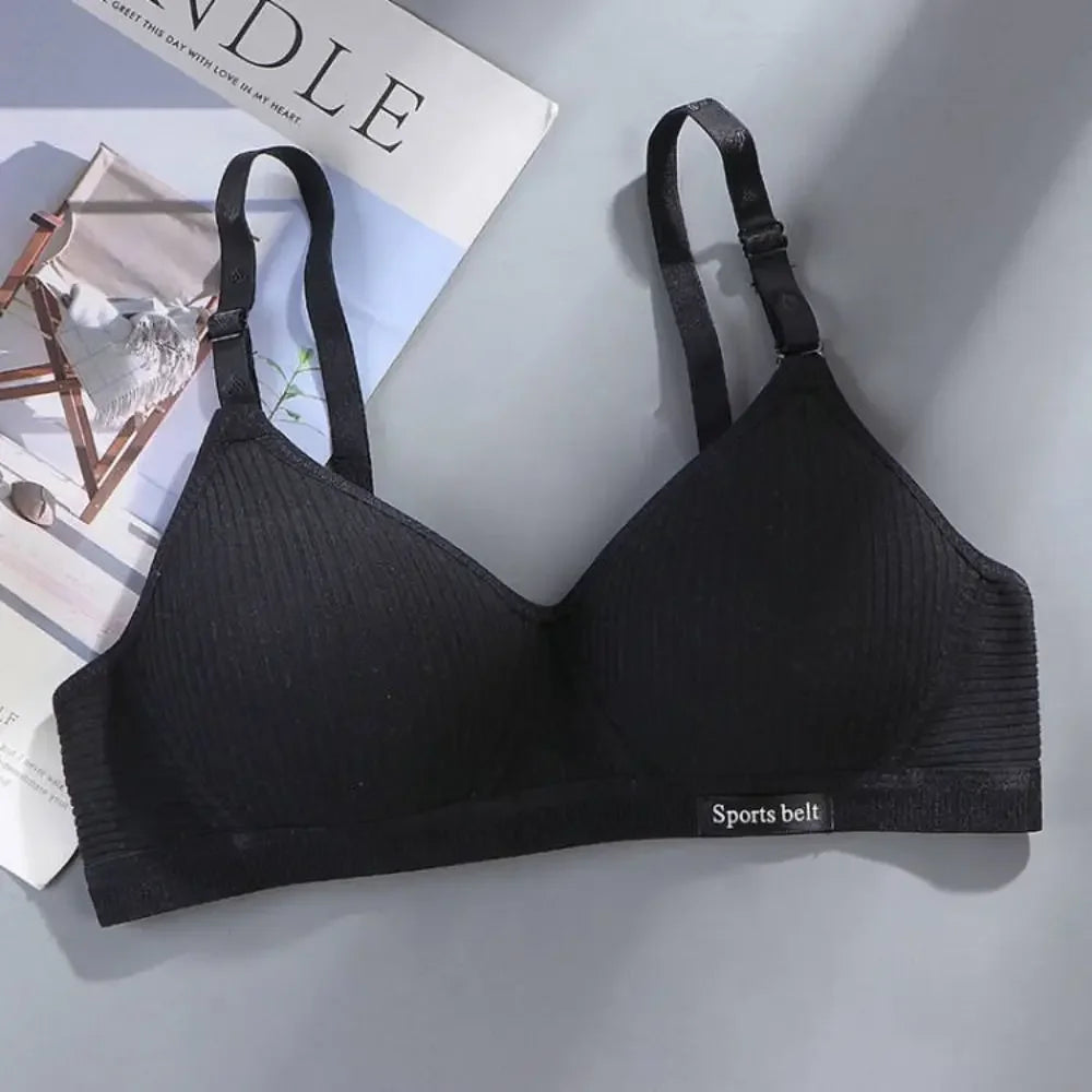 New Simple Cotton Girl Bra Underwear Student Bra Teen Thin Section Without Steel Ring Comfortable Sleep Bra Sport Vest For Woman