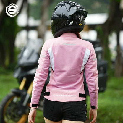 SFK Motorcykeljacka för kvinnor, vår och sommar mesh som the andas