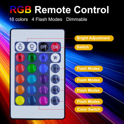 RGB LED Vägglampa 3W – Fjärrstyrd, Upp & Ner Ljus, Aluminium, Inomhus, Svart/Vit