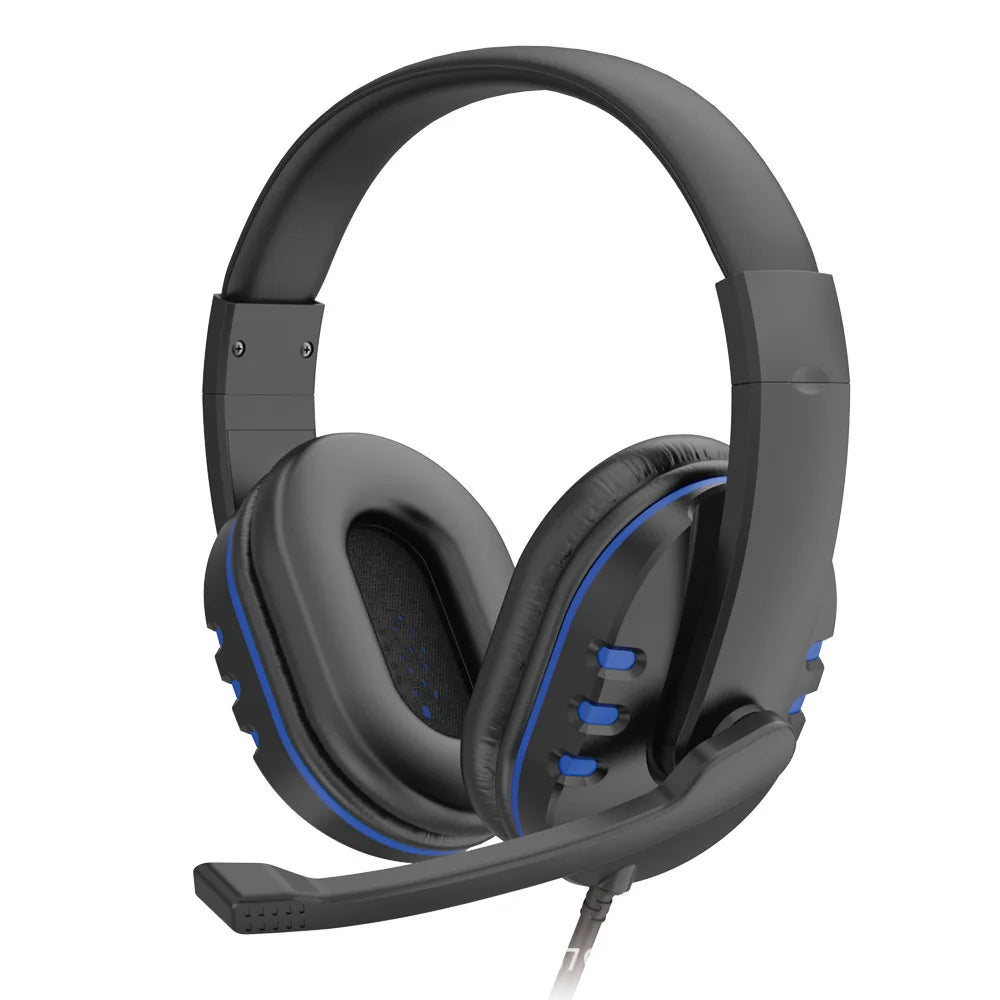 Gaming Headset 3,5mm Over-Ear – HD-mikrofon Omnidirektionell Stereo PS4 PC Smartphone 210x190x90mm Blå Röd