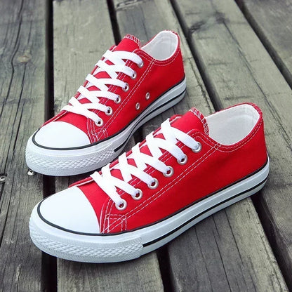 Herr canvas sneakers med snörning – Andningsbara, låg profil, sommar & fritid, storlek 36–44, 4 färger