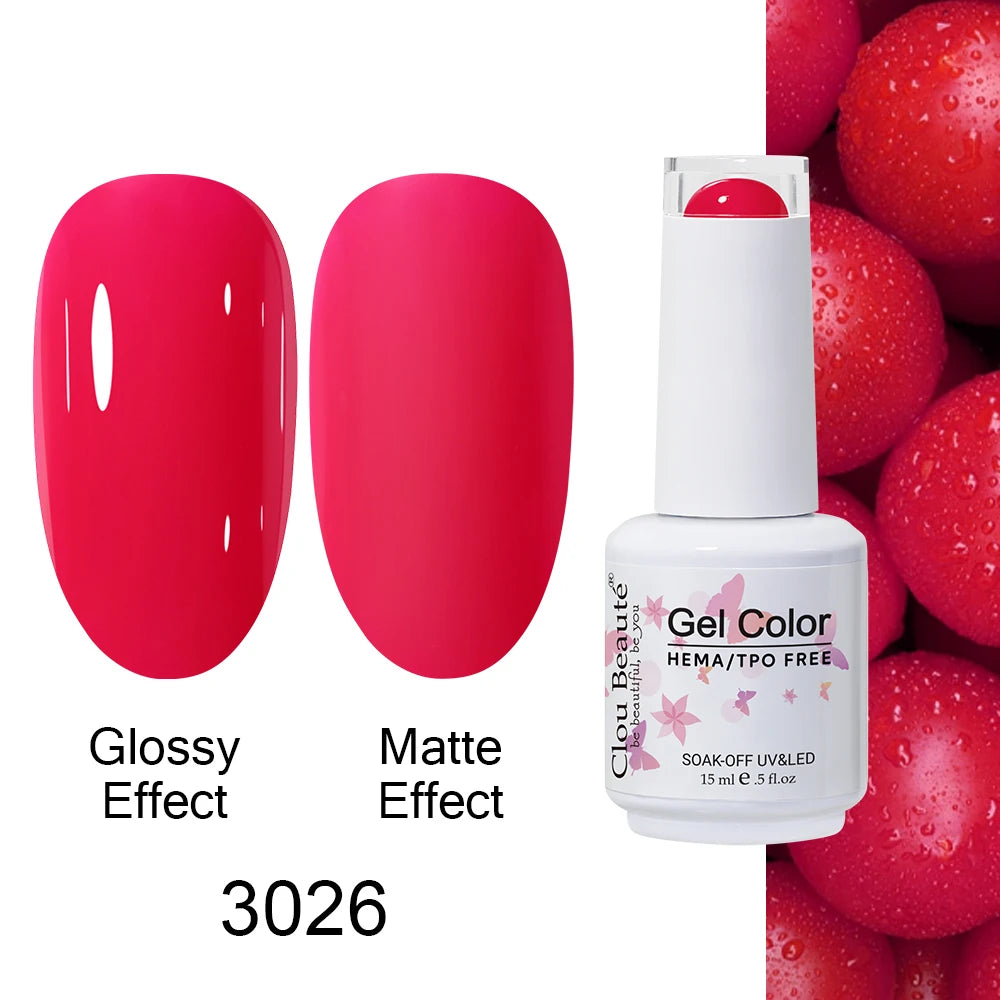Clou Beaute Gel Nail Polish Neon Brown Royal Blue Red Green Pastal Nude Nail Art Varnishes Gel Lacquer Top Coat UV Gel Nail