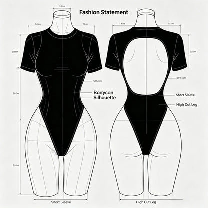 Women's High-Quality Backless Bodysuit Basic Solid Color Comfortable Fit Underwear