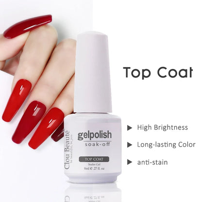 Clou Beaute Transparent French Gel Polish Translucent Nude Pink Red Jelly Glass Milky White Varnish Rainbow Color Nail Art