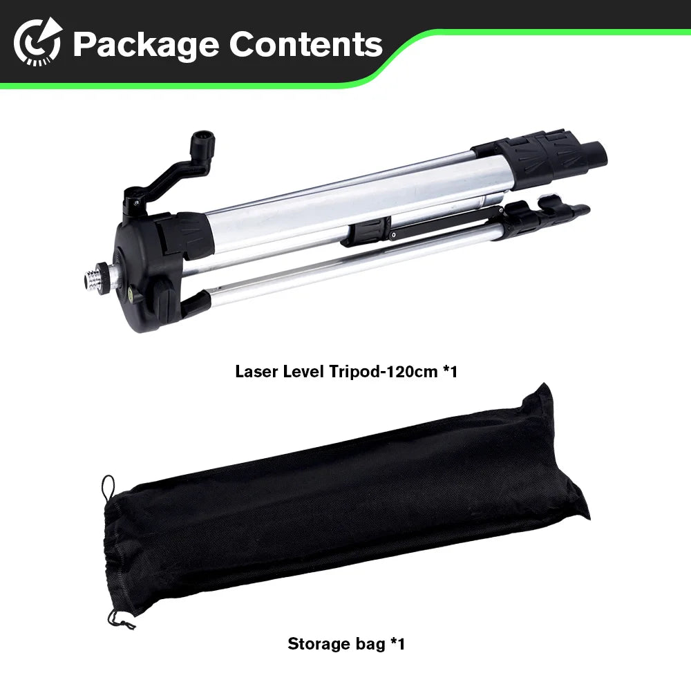 HGLINE 1.2M/1.5M Stretchable Laser Level Tripod Suitable for 5/8 Inch Laser Level Tools Aluminum Tripod with Lifting Rocker