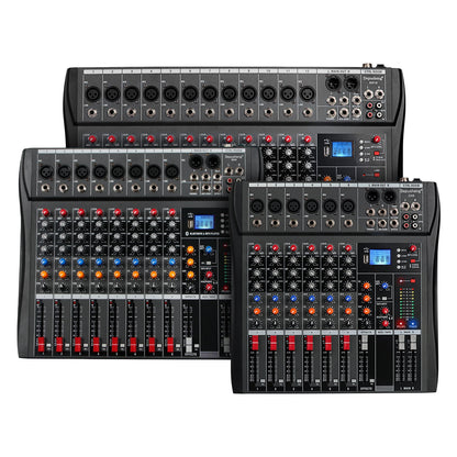 6/8/12/16 Channel Depusheng Audio Mixer Professional  Sound Board DJ Mixing Console System Interface USB MP3 Input Bluetooth 48V