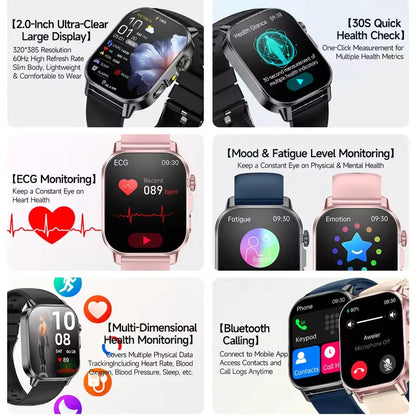 Nursing Grade New ECG+PPG Healthy Diagnose Smart Watch Men Body Analysis Blood Pressure Lipid Uric Acid NFC Health Tracker Watc