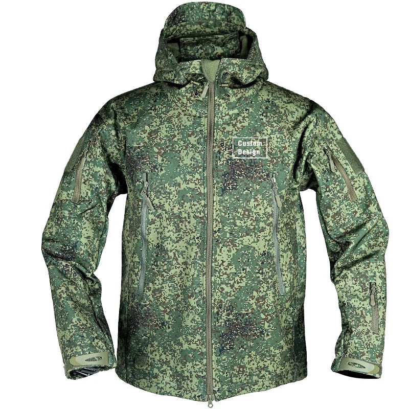 Herr Militär Softshell Set 2026 – Fleece Jacka + Byxor Outdoor, Grå/Svart/Khaki/Kamouflage S–4XL