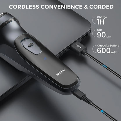 Sejoy elektrisk rakapparat med trimmer och USB-C-laddning