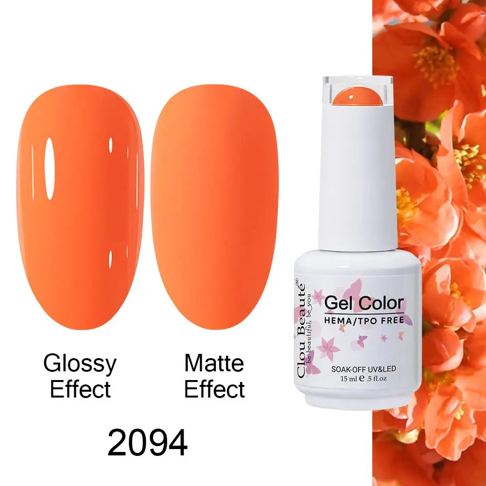 Clou Beaute Gel Nail Polish Neon Brown Royal Blue Red Green Pastal Nude Nail Art Varnishes Gel Lacquer Top Coat UV Gel Nail