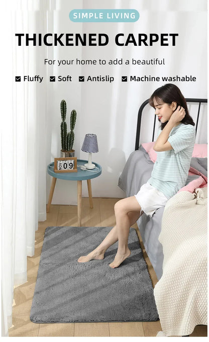 Rounded and thickened bathroom floor mat, bathtub absorbent mat, plush material, anti slip foot mat, entrance door mat, bathroom
