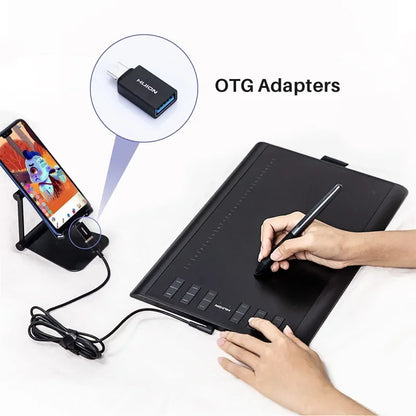HUION Inspiroy H1060P Ritplatta – 8192 Trycknivåer Batterifri Penna 12 Snabbtangenter 10x6,25" Windows macOS Android Linux