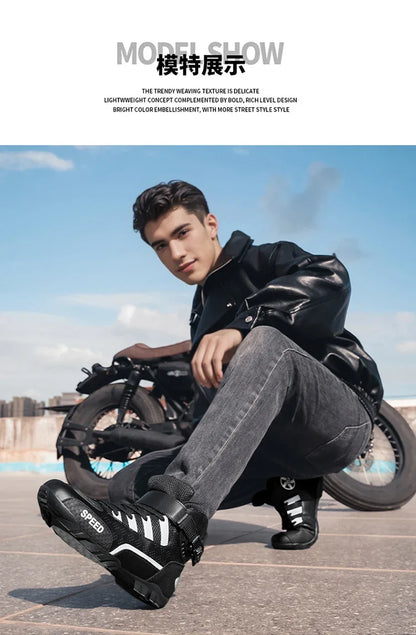 2026 New Leather Motos Breathable Anti Slip Wear-resistant Riders Boots Motorcycle Boots Men Motorbike Racing Ankle Length Shoes