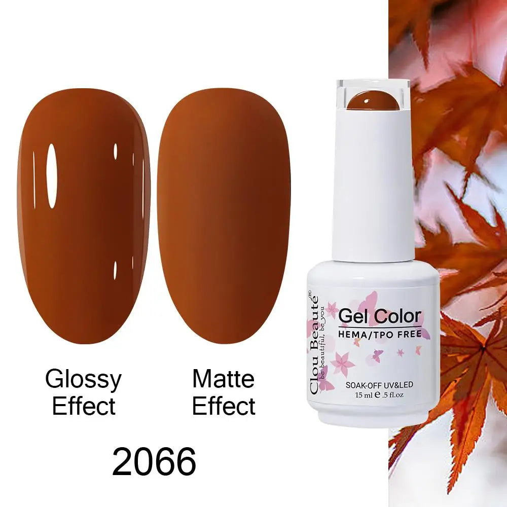 Clou Beaute Gel Nail Polish Neon Brown Royal Blue Red Green Pastal Nude Nail Art Varnishes Gel Lacquer Top Coat UV Gel Nail