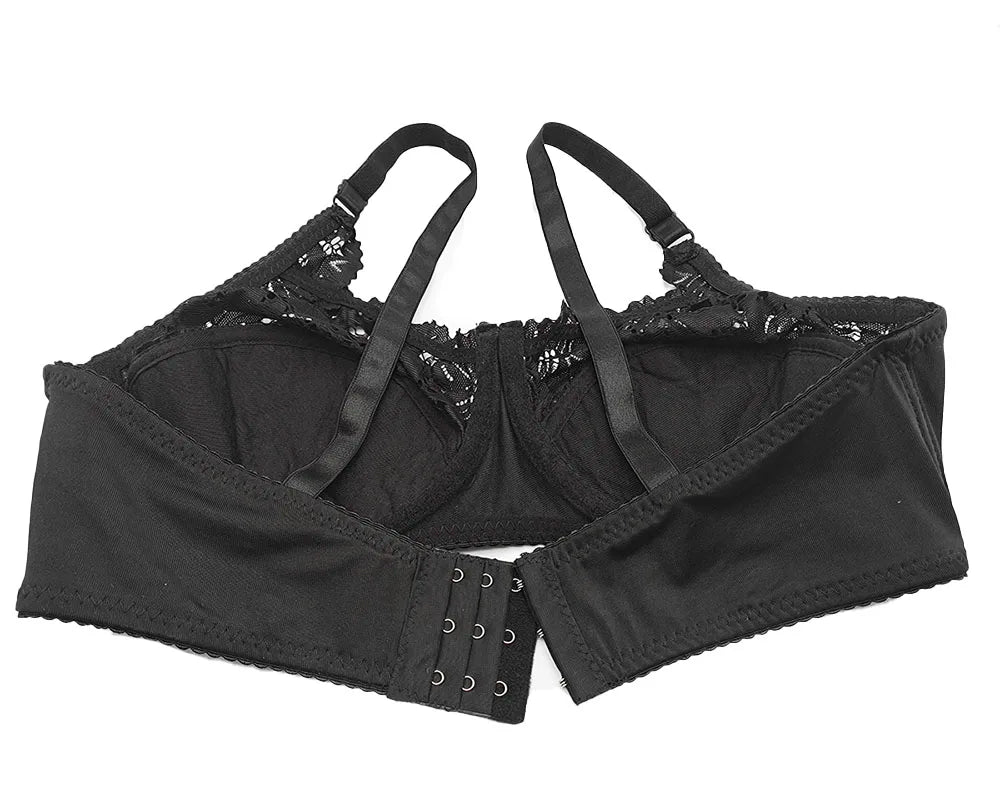 Sexy Lace Women Bra Top Full Cup Minimizer Floral Large Chest Big Bust Bh Thin Padded Cotton Bralette Underwire Push Up Bras C27