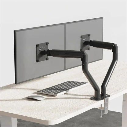 17-32 Inch Dual Monitor Stand With Dual Pneumatic Arms, 360° Rotation, 90° Tilt, Height Adjustable, 75x75 100x100 for Computer