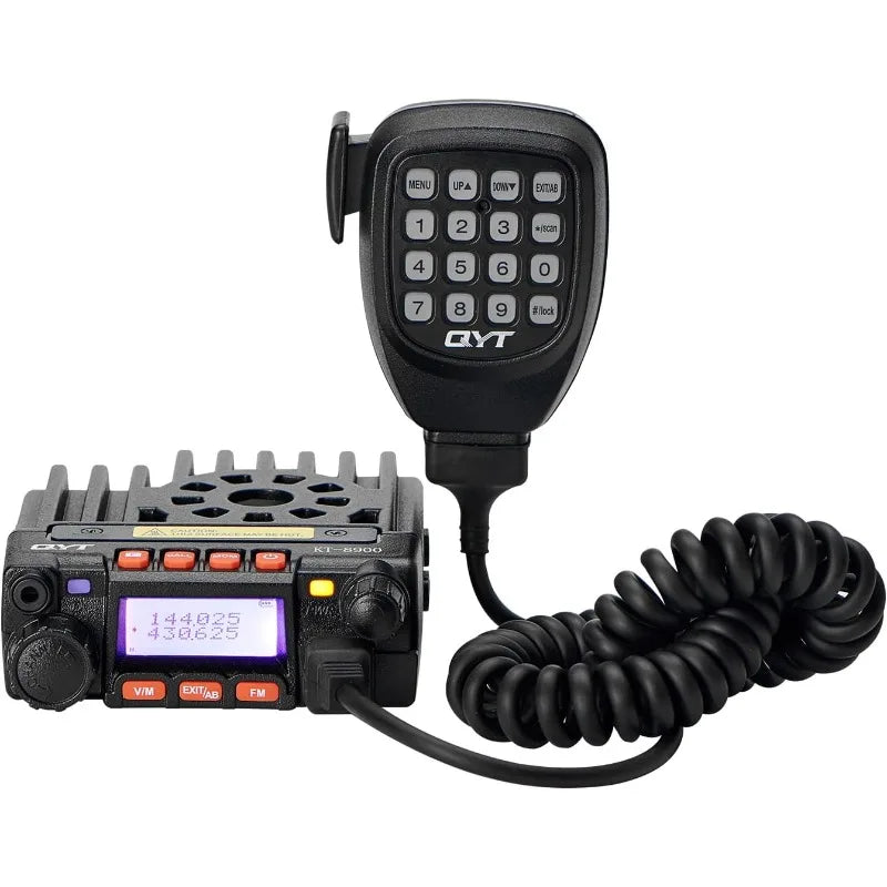QYT KT-8900 25W GMRS Mobile Radio & Base Station,Long Range Two-Way Radio with NOAA Weather Scan & Alert, Integrated Control Mic