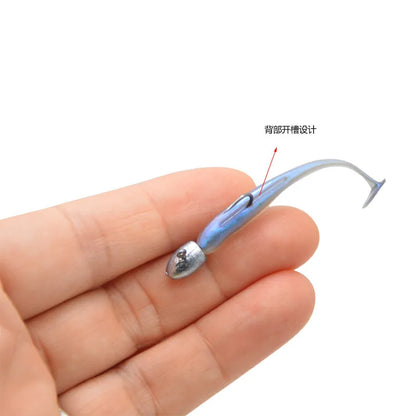 3.2g 6.2cm T-tail Soft Fishing Bait Matched With Head Hooks Artificial Wobblers Swimbait Fishing Tackles For Bass Pike Pesca