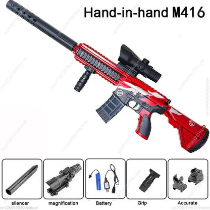 M416 elektrisk vattenpistol för utomhuslek, röd eller silver