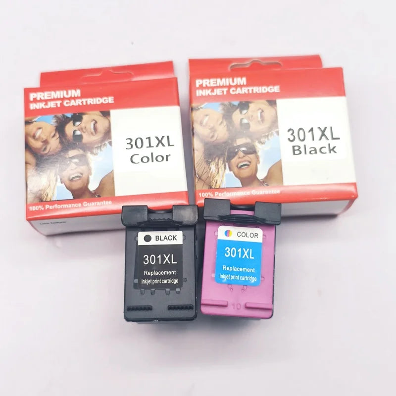 2 svarta och 2 färgade bläckpatroner 301 XL 301XL för HP Deskjet och Envy bläckstråleskrivare