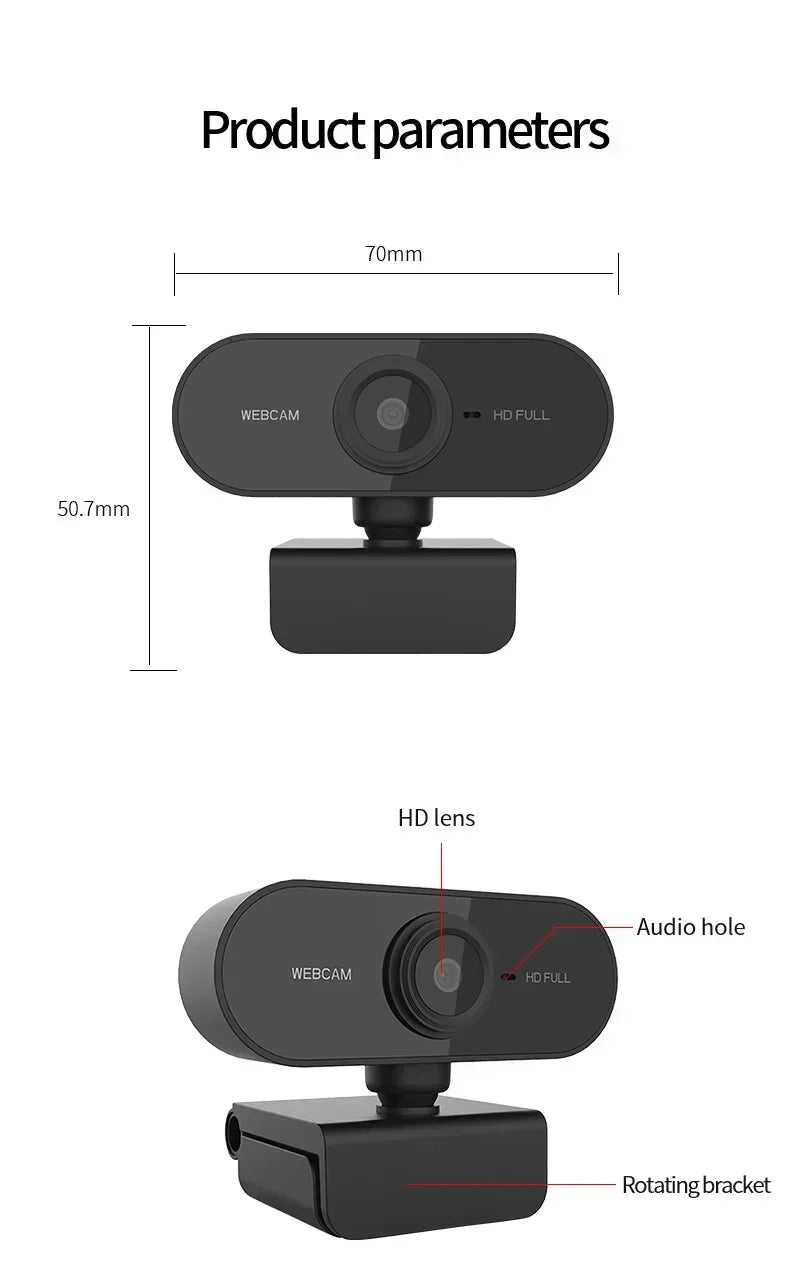 2026 Webcam 1080P Mini Camera 2K Full HD Webcam with Microphone 30fps USB Web Cam for Auto Focus PC Laptop Video Shooting Camera