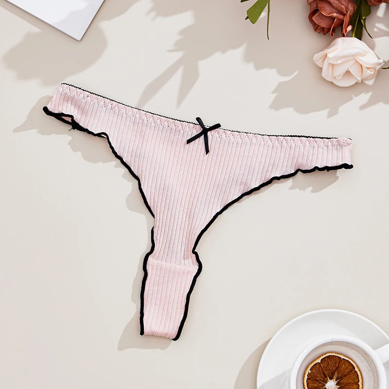 Stringtrosor dam i bomull 3-pack – låg midja, modell T62