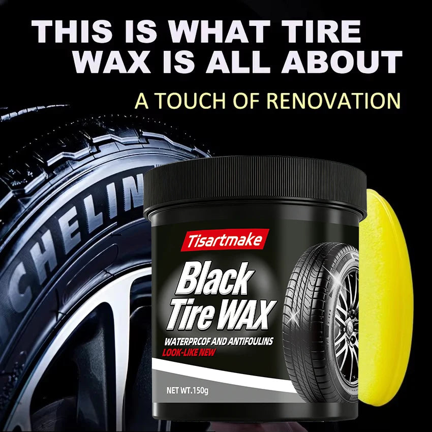 150g Tire Shine & Retread Wax - Durable Anti-Aging Gloss Enhancer for Car Tires, Blackening Care Agent