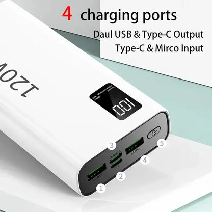 VIVO 500000mAh Power Bank 120W Super Fast Charging Portable LED Digital Display External Power Bank for iPhone Samsung 2026New