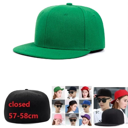 Adult Back Closed Baseball Cap for Small Head Lady Man Blank Hiphop Snapback Hat Fitted Flat Caps 58cm to 60cm