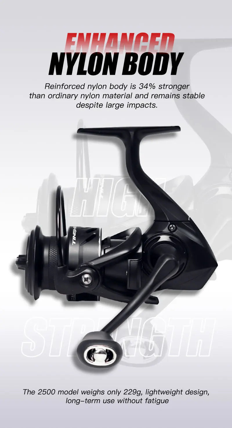 SEASIR TINGHE Spinning Fiskerulle – Max 20kg Drag, 5.2:1, Saltvattensskyddad, Aluminiumhandtag, 2500–6000