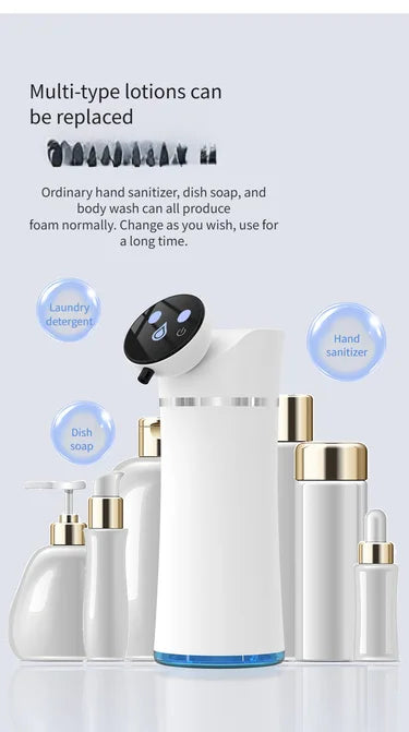 USB Rechargeable Automatic Foam Soap Dispenser Infrared Sensor 3 Speed Adjustable Touchless Hand Wash Pump for Bathroom Kitchen