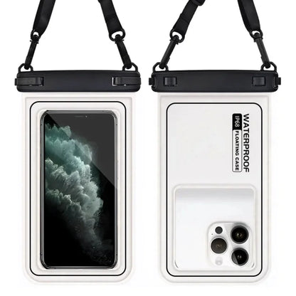 Flytande Vattentätt Mobilfodral med Crossbody-rem – Dubbelhake, Touchkänslig, 10 Färger, upp till 6,9"