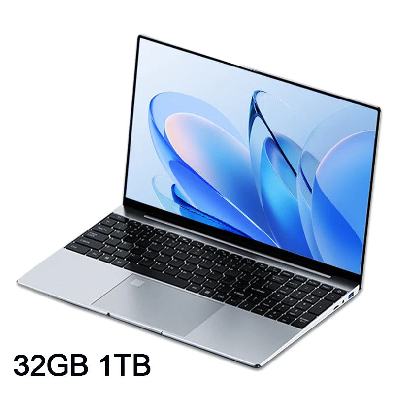 Ultratunn Laptop 15,6" Intel N95 16/32GB DDR4 Upp till 2TB SSD – Windows 11 Fingeravtryck Bakbelyst Numeriskt Tangentbord FHD