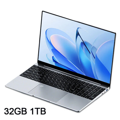 Ultratunn Laptop 15,6" Intel N95 16/32GB DDR4 Upp till 2TB SSD – Windows 11 Fingeravtryck Bakbelyst Numeriskt Tangentbord FHD