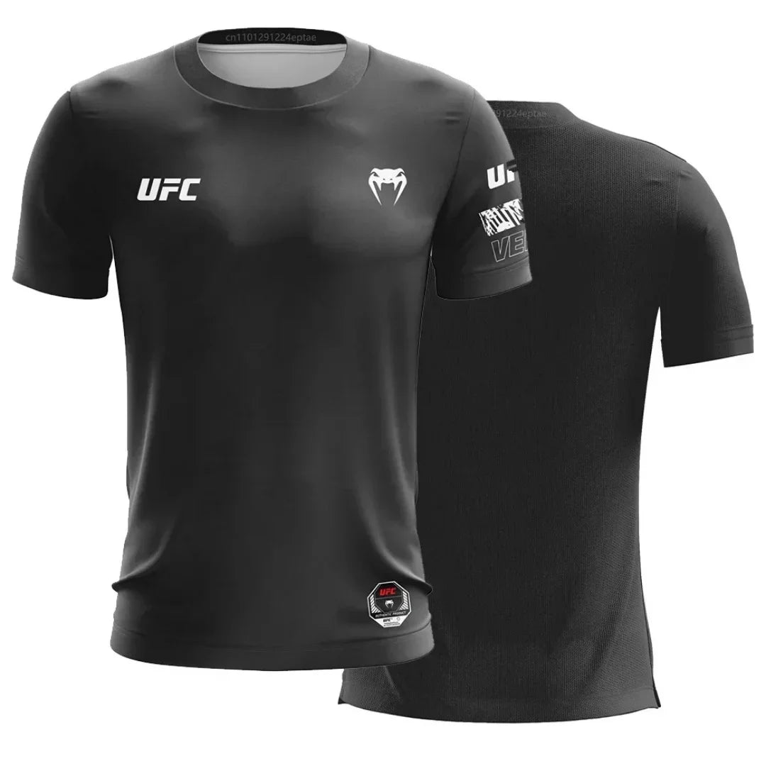 Men's T-shirt Fashion Quick Drying Casual Breathable O-neck Short Sleeve Tops Hot Summer Selling UFC Boxing Fighting Competition