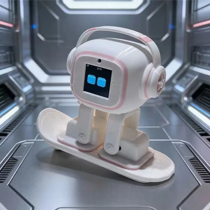 Emo AI Robot – Röststyrning 6 Emoji-uttryck Kamera Realtidssökning Dans & Sång Anpassningsbar CE Vit Svart 2026