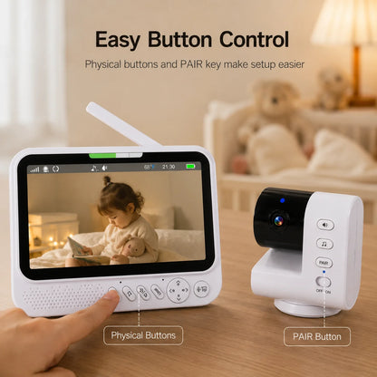 MvpSecam babyvakt med kamera och 7-tumsskärm – utan Wi-Fi