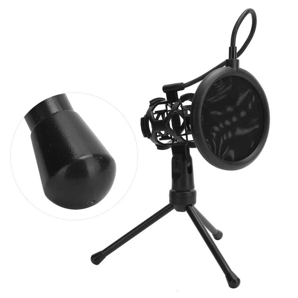 with Desktop Tripod Stand Microphone AntiSpray Filter Microphone Tripod Stand for Mic with Handle Diameter Under 44mm