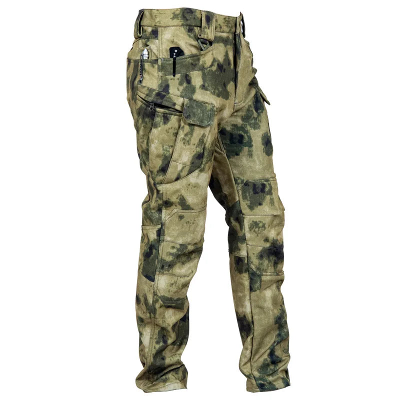 Outdoor Assault Pants with Thickened Fleece for Men Waterproof and Warm Various Colors of Casual Work Pants Hiking Pants