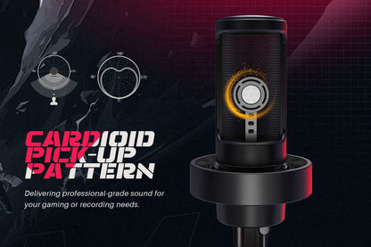 FIFINFIFINE USB Gaming Microfono Para PC Mac PS4 PS5, RGB Condensador Micrófono Per Streaming,Podcasts, Con Control RGB A8