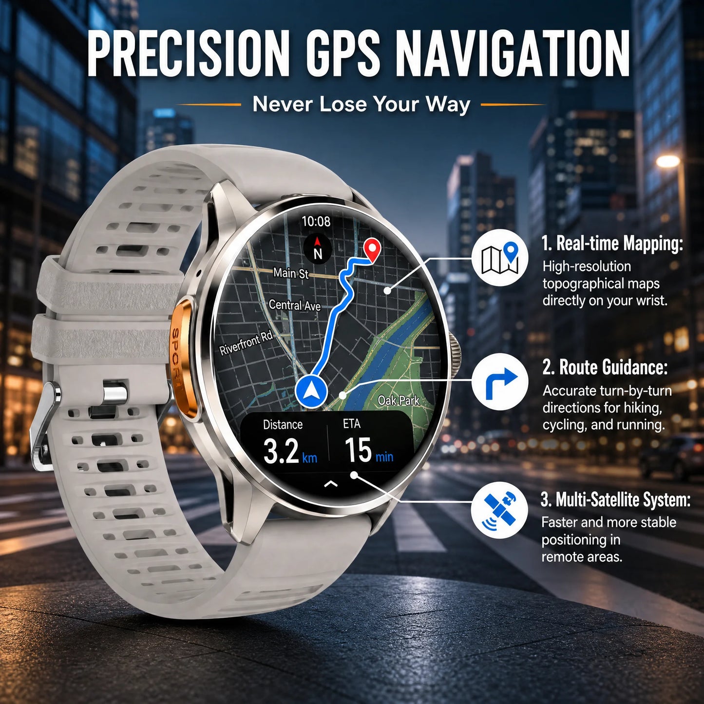 4G/3G Full Network Infrared Smart Watch 1.60 inch AMOLED Screen 800W Video Call  2100mAh Google Play WIFI GPS Compass Smartwatch