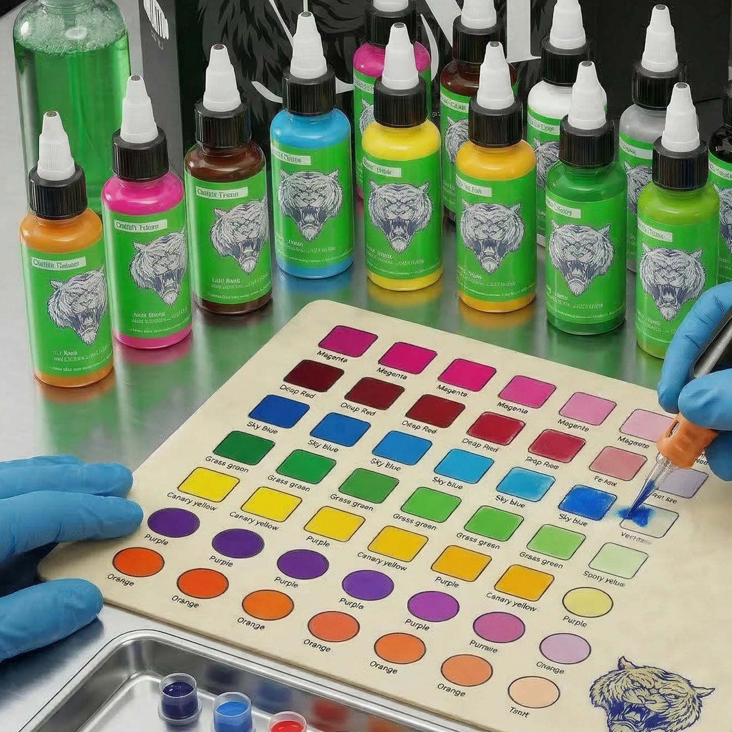 DM Tattoo Ink 15 Color 1OZ/Bottle Natural Plant Extract Pigment Body Painting Long Lasting No Color Loss Professional Tattoo Ink