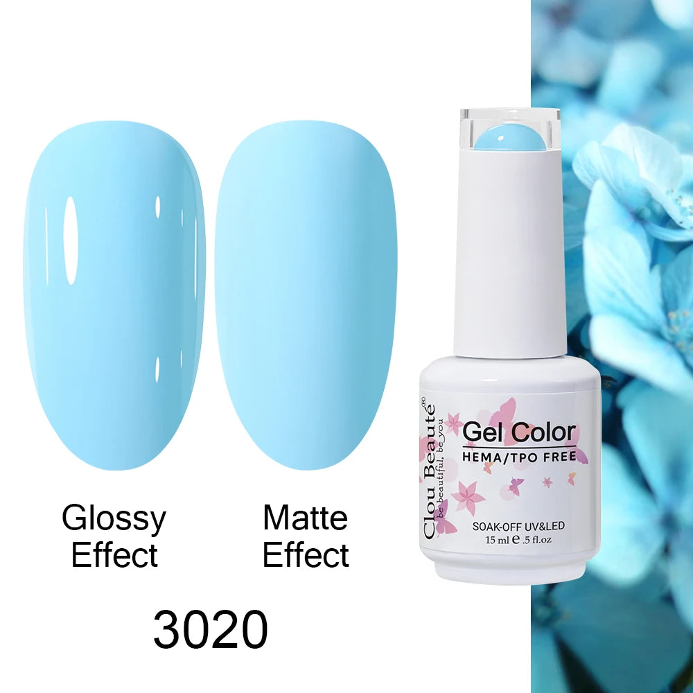 Clou Beaute Gel Nail Polish Neon Brown Royal Blue Red Green Pastal Nude Nail Art Varnishes Gel Lacquer Top Coat UV Gel Nail